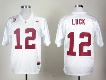 Stanford Cardinals Andrew Luck 12 White Jersey