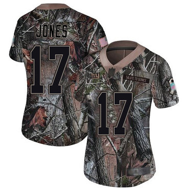 Giants #17 Daniel Jones Camo Women's Stitched Football Limited Rush Realtree Jersey