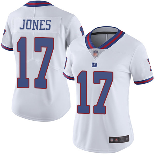 Giants #17 Daniel Jones White Women's Stitched Football Limited Rush Jersey