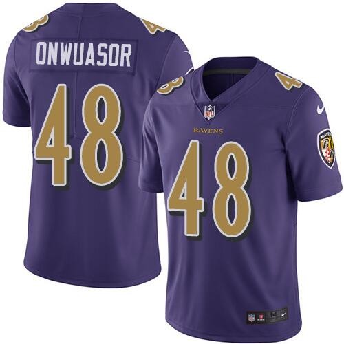 Nike Baltimore Ravens 48 Patrick Onwuasor Purple Vapor Untouchable Color Rush Limited Jersey