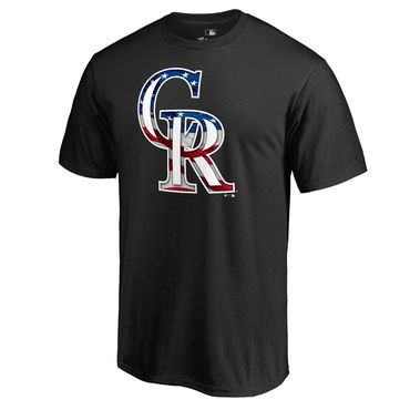 Men's Colorado Rockies Black Banner Wave II T Shirt