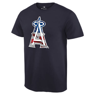 Men's Los Angeles Angels of Anaheim Navy Banner Wave T Shirt