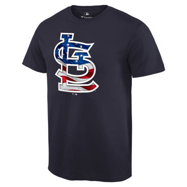 Men's St. Louis Cardinals Navy Banner Wave T Shirt