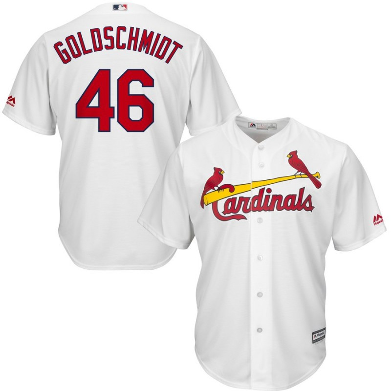 Men's St. Louis Cardinals 46 Paul Goldschmidt White Cool Base Jersey