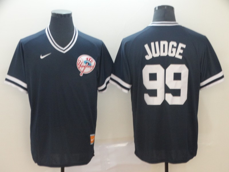 Men's New York Yankees 99 Aaron Judge Black Throwback Jersey