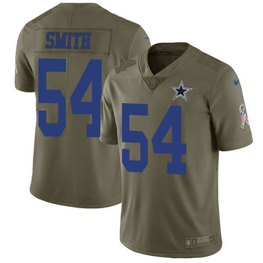 Cowboys #54 Jaylon Smith Olive Youth Stitched Football Limited 2017 Salute to Service Jersey