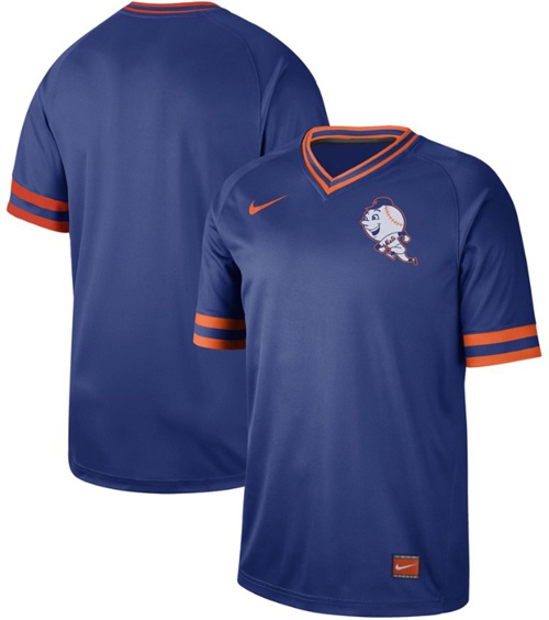 Mets Blank Royal Authentic Cooperstown Collection Stitched Baseball Jersey