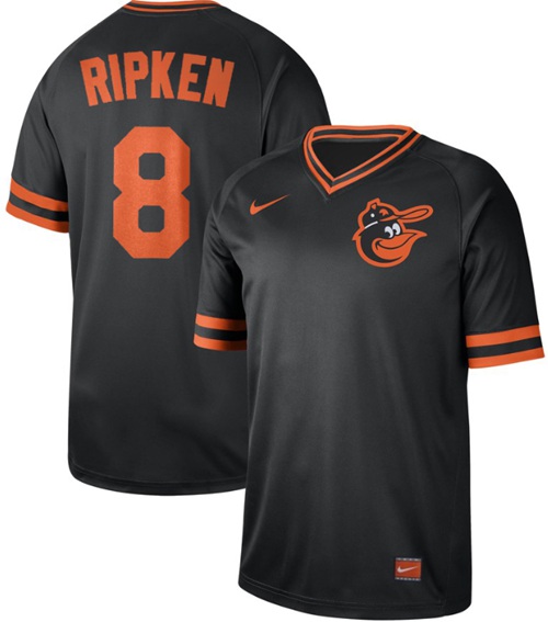 Orioles #8 Cal Ripken Black Authentic Cooperstown Collection Stitched Baseball Jersey