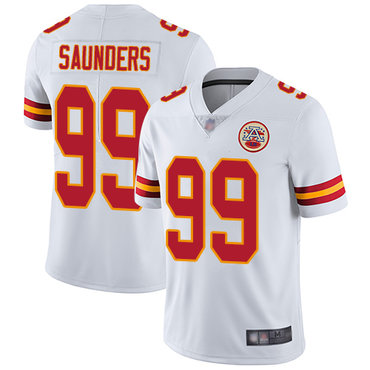 Chiefs #99 Khalen Saunders White Men's Stitched Football Vapor Untouchable Limited Jersey