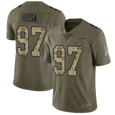 Chargers #97 Joey Bosa Olive Camo Men's Stitched Football Limited 2017 Salute To Service Jersey