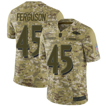 Ravens #45 Jaylon Ferguson Camo Men's Stitched Football Limited 2018 Salute To Service Jersey