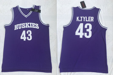 Huskies The 6th Marlon Wayans 43 Kenny Tyler Purple Stitched Movie Basketball Jersey