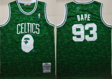 Celtics 93 Bape Green 1985-86 Hardwood Classics Jersey