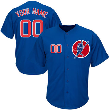 Cubs Blue Men's Customized Cool Base New Design Jersey