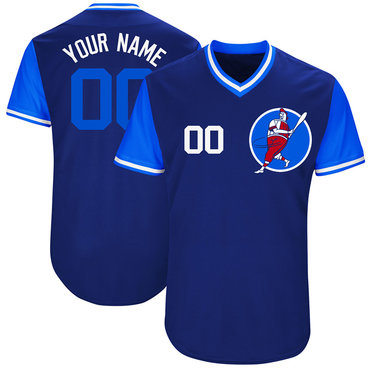 Cubs Blue Men's Customized M&N New Design Jersey