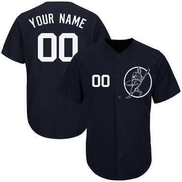 Yankees Navy Men's Customized Cool Base New Design Jersey