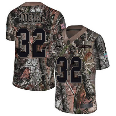 Chargers #32 Nasir Adderley Camo Men's Stitched Football Limited Rush Realtree Jersey