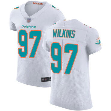 Dolphins #97 Christian Wilkins White Men's Stitched Football Vapor Untouchable Elite Jersey