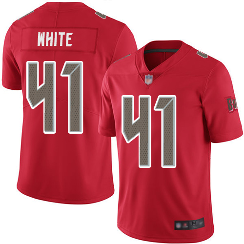 Buccaneers #41 Devin White Red Youth Stitched Football Limited Rush Jersey