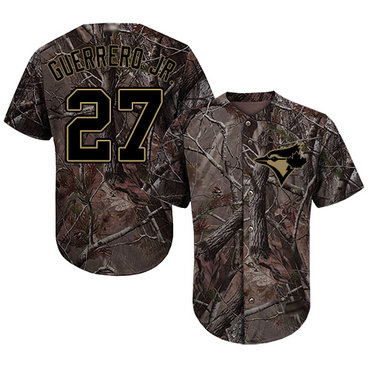 Men's Toronto Blue Jays #27 Vladimir Guerrero Jr. Camo Realtree Collection Cool Base Stitched Baseball Jersey