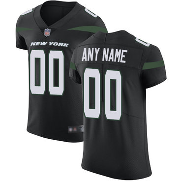 Customized New York Jets Alternate Men's Black Vapor Untouchable Football Elite Jersey