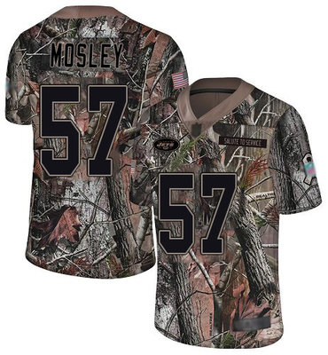 Jets #57 C.J. Mosley Camo Youth Stitched Football Limited Rush Realtree Jersey