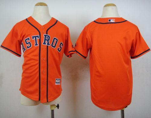 Astros Blank Orange Cool Base Stitched Youth Baseball Jersey