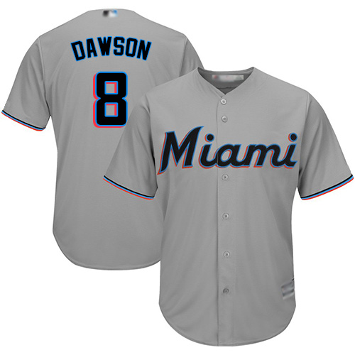 Marlins #8 Andre Dawson Grey Cool Base Stitched Youth Baseball Jersey