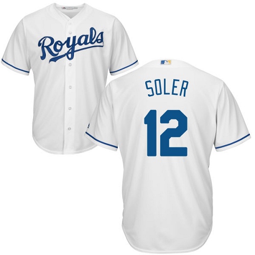 Royals #12 Jorge Soler White Cool Base Stitched Youth Baseball Jersey