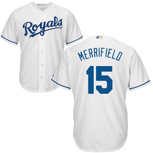 Royals #15 Whit Merrifield White Cool Base Stitched Youth Baseball Jersey