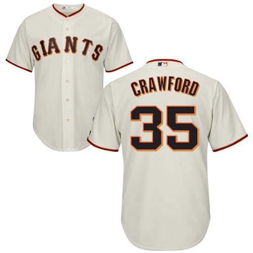 Giants #35 Brandon Crawford Cream Cool Base Stitched Youth Baseball Jersey