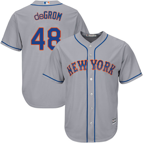 Mets #48 Jacob DeGrom Grey Cool Base Stitched Youth Baseball Jersey