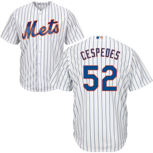 Mets #52 Yoenis Cespedes White(Blue Strip) Cool Base Stitched Youth Baseball Jersey