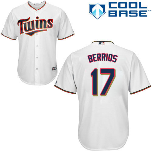 Twins #17 Jose Berrios White Cool Base Stitched Youth Baseball Jersey