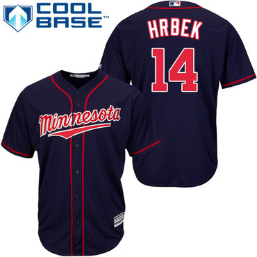 Twins #14 Kent Hrbek Navy blue Cool Base Stitched Youth Baseball Jersey