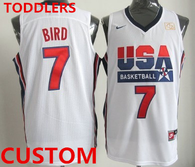 Toddlers Custom 1992 Olympics Team USA White Swingman Jersey