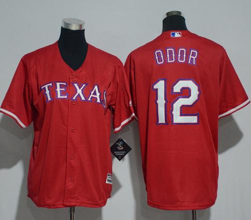 Rangers #12 Rougned Odor Red Cool Base Stitched Youth Baseball Jersey