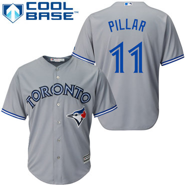 Blue Jays #11 Kevin Pillar Grey Cool Base Stitched Youth Baseball Jersey