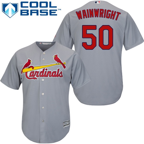 Cardinals #50 Adam Wainwright Grey Cool Base Stitched Youth Baseball Jersey