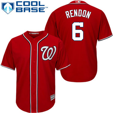 Nationals #6 Anthony Rendon Red Cool Base Stitched Youth Baseball Jersey