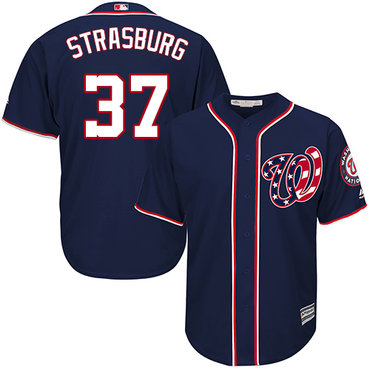 Nationals #37 Stephen Strasburg Blue Cool Base EStitched Youth Baseball Jersey