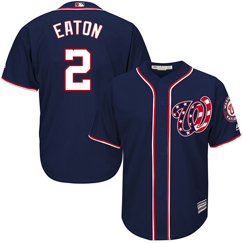 Nationals #2 Adam Eaton Navy Blue Cool Base Stitched Youth Baseball Jersey