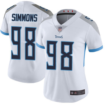 Titans #98 Jeffery Simmons White Women's Stitched Football Vapor Untouchable Limited Jersey