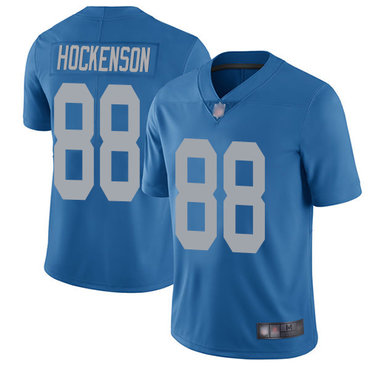 Lions #88 T.J. Hockenson Blue Throwback Youth Stitched Football Vapor Untouchable Limited Jersey