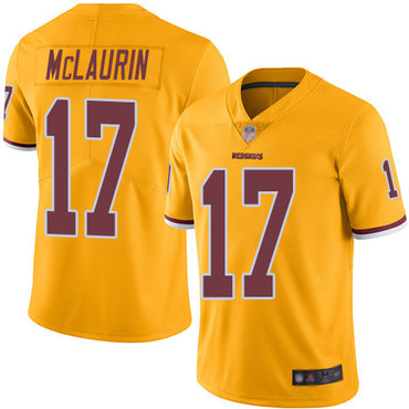 Redskins #17 Terry McLaurin Gold Youth Stitched Football Limited Rush Jersey