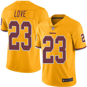 Redskins #23 Bryce Love Gold Youth Stitched Football Limited Rush Jersey