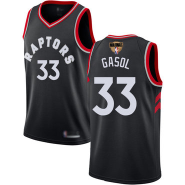 Raptors #33 Marc Gasol Black 2019 Finals Bound Basketball Swingman Statement Edition Jersey