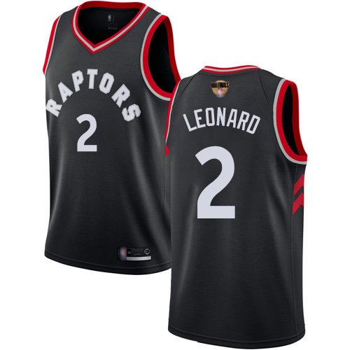 Raptors #2 Kawhi Leonard Black 2019 Finals Bound Basketball Swingman Statement Edition Jersey