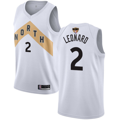 Raptors #2 Kawhi Leonard White 2019 Finals Bound Basketball Swingman City Edition 2018-19 Jersey