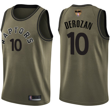 Raptors #10 DeMar DeRozan Green Salute to Service 2019 Finals Bound Basketball Swingman Jersey